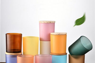 10oz multi colors empty forested glass candle jar (2)