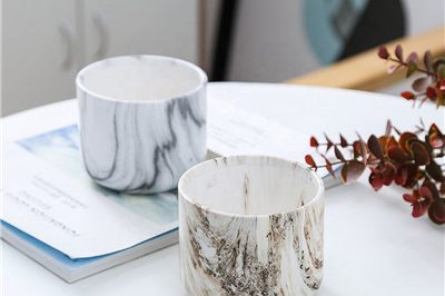 Custom empty marble ceramic candle jar (6)