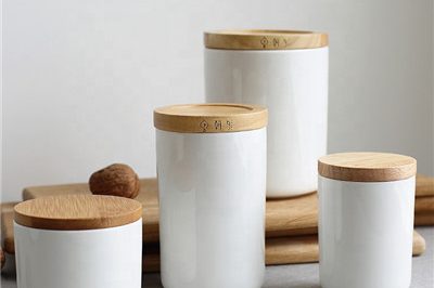 Empty white ceramic candle jars with lids wholesale (1)