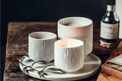 Home decoration matte white ceramic candle jar (2)