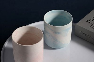 375ml matte marble design empty candle jar for sale (1)