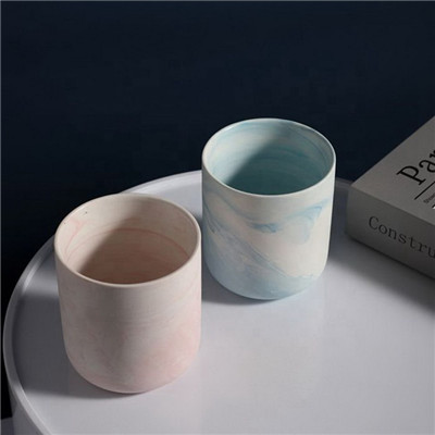 375ml matte marble design empty candle jar for sale (1)