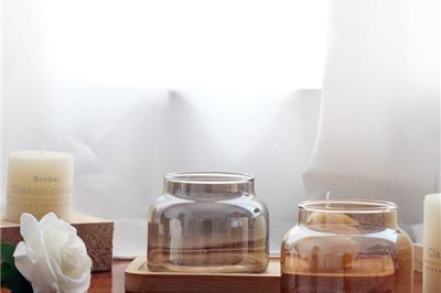 8oz wide mouth amber glass candle jar wholesale (2)