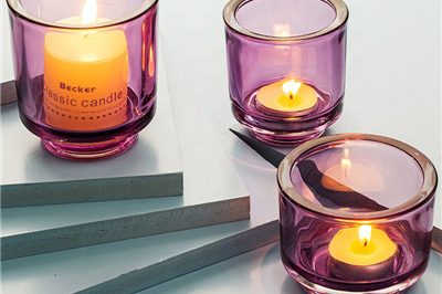 Good design colored clear glass candle container (1)