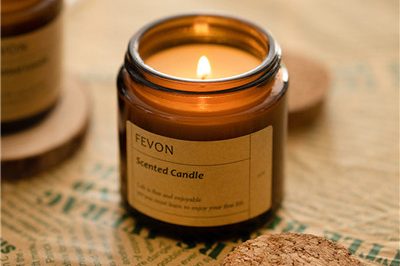 Hot sale ins style amber candle candle jars with corck lid (3)