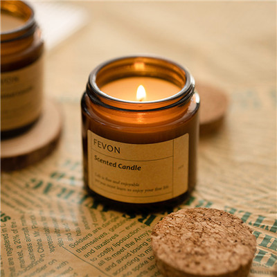 Hot sale ins style amber candle candle jars with corck lid (3)