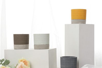Hotel decoration cement empty candle containers (2)