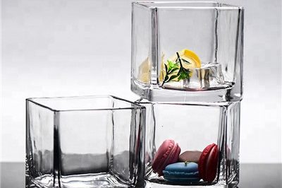 Square clear glass candle container hot sale (1)