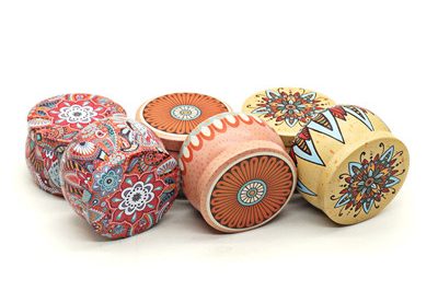 Unique design candle vessels with metal lid (4)