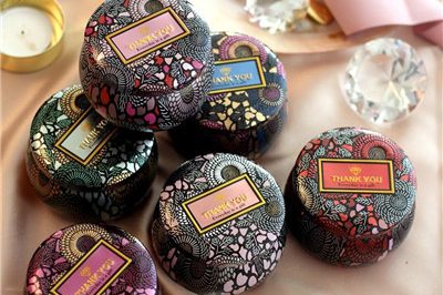 Various color custom printed metal candle tin (1)