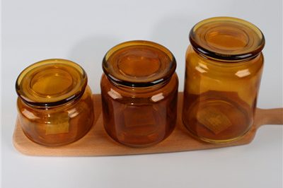 Wholesaledecoration amber glass candle vessle (1)