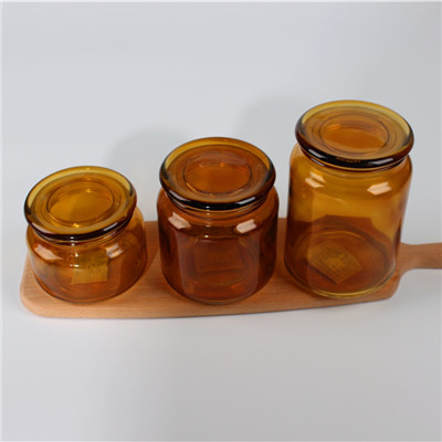 Wholesaledecoration amber glass candle vessle (1)