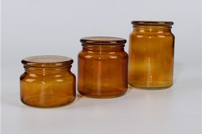 Wholesaledecoration amber glass candle vessle (2)