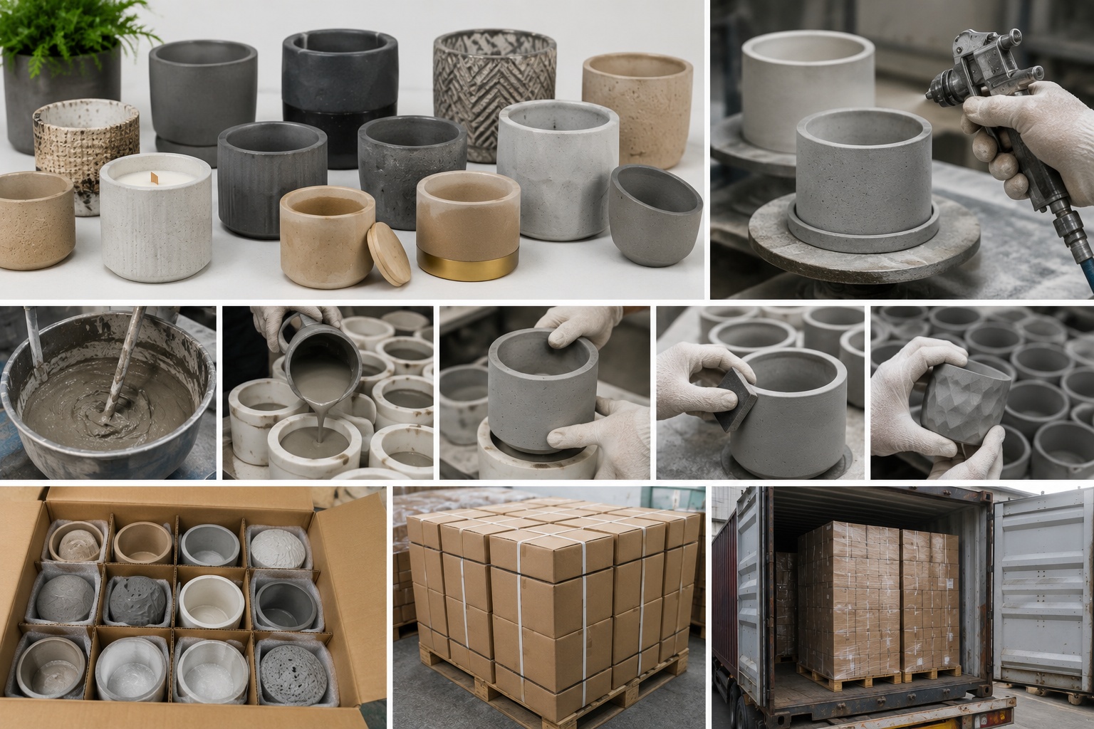 Cement Candle Jar